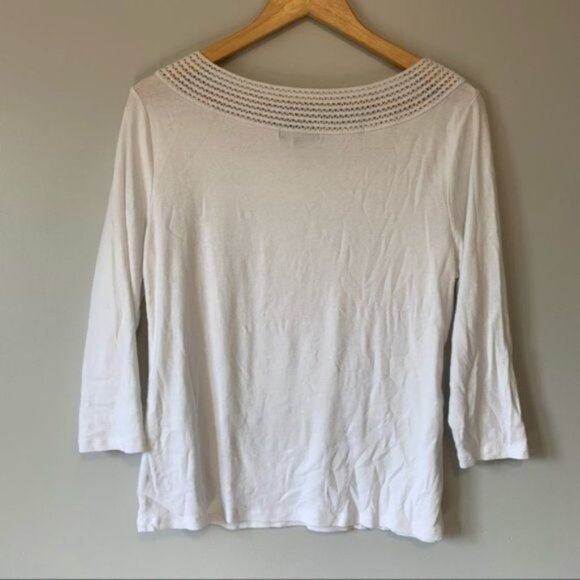 Ralph Lauren white cotton blouse boat neckline XL Size - Picture 9 of 9